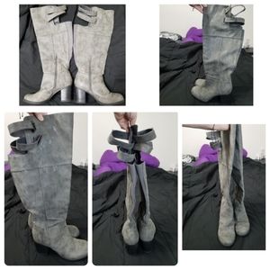 Torrid faux suede grey boots size 10